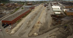 Sentraltomta i Mo Industripark, der rørene skal lagres.